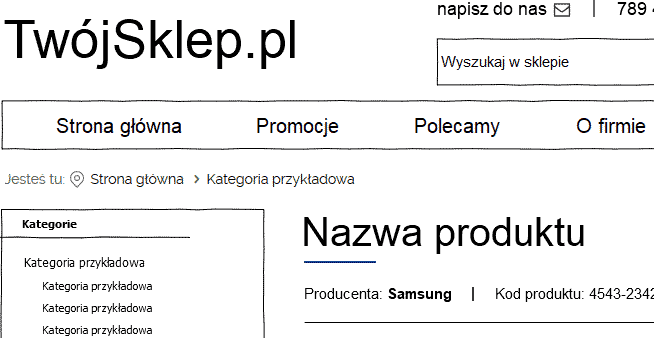 Makieta sklepu internetowego GOshop